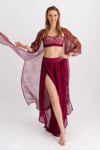 Plážové šifonové pareo dlouhé s rozparky, s hadím vzorem