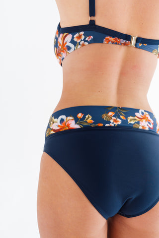 Spodní díl plavek s variabilním pasem, s květinovým vzorem