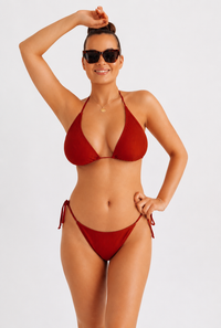 Horní díl plavek bikiny se žebrováním a vázáním